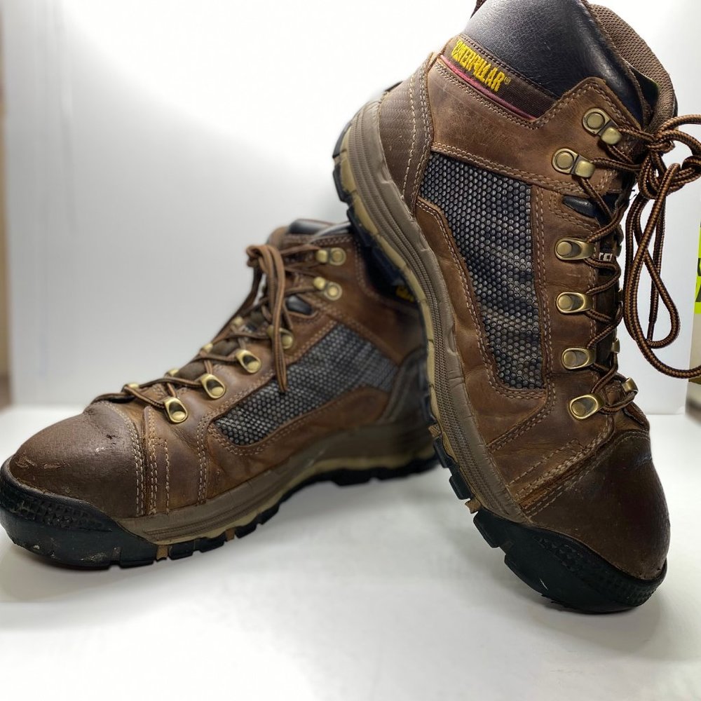 Caterpillar Convex Mid Steel Toe - Dark Beige 11 Size Work Boot Used